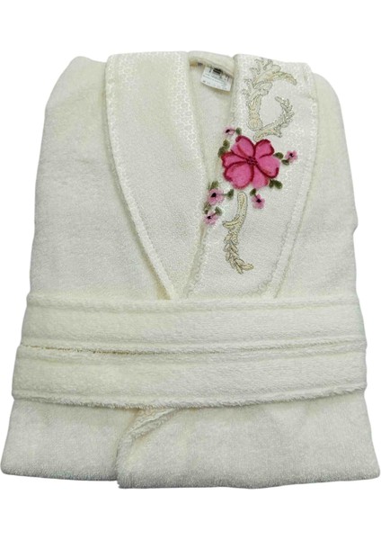 Şal Yaka (%100 Pamuk) Tek Bornoz M Beden Krem