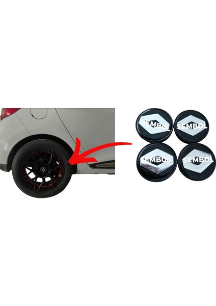 Renault Jant Göbeği 58/55MM Siyah 55MM Yuva 4 Lü Set (YUVA İÇ ÇAPI 5.5 SANTİMSE UYUMLUDUR)