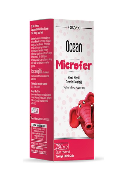 Orzax Microfer Lipozomal Demir Sıvı Takviye Edici Gıda 250 ml - Dezenfektan Hediyeli (%72 Alkol)