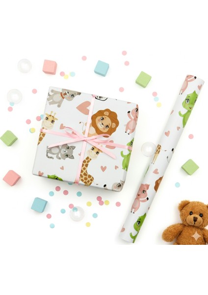 70 x 100 Hediye Paketleme Kağıdı 2'li Set (Model-1) 📚 Okul Projeleri ve Özel Günler Için Mükemmel! 🎨