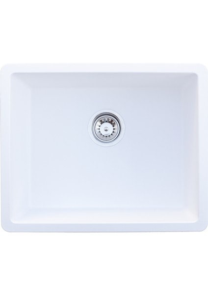 I I Granit Eviye Beyaz Tek Göz Tezgah Altı Mutfak Evyesi 55X45CM (VX-A55)