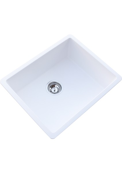 I I Granit Eviye Beyaz Tek Göz Tezgah Altı Mutfak Evyesi 55X45CM (VX-A55) fırsatları