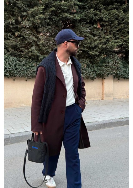 Erkek Regular Fit Düğmeli Cepli Kışlık Astarlı Klasik Uzun Kaşe Kaban modelleri