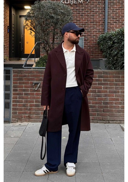 Erkek Regular Fit Düğmeli Cepli Kışlık Astarlı Klasik Uzun Kaşe Kaban indirimleri