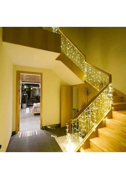 4m 144 LED Eklenebilir Saçak LED Sarkıt Perde Işık Gün Işığı Yılbaşı Süsü Iç Mekan