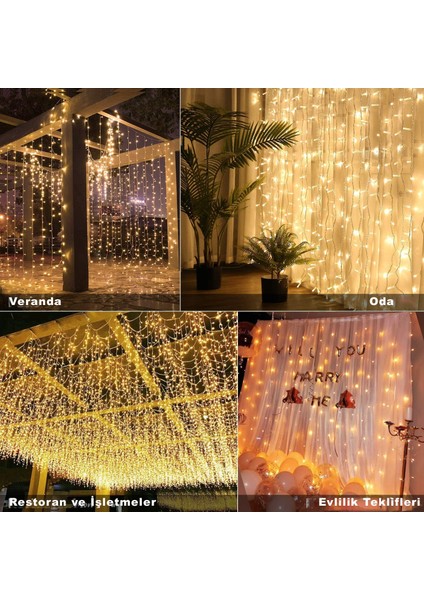 4m 144 LED Eklenebilir Saçak LED Sarkıt Perde Işık Gün Işığı Yılbaşı Süsü Iç Mekan fiyatları