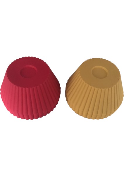 Bybirgül Pink Rose Sarı+Kırmızı 12 Li Silikon Mini Kek Browni Kalıbı ,muffin Kalıbı 12 Adet ,airfryer Uyumludur