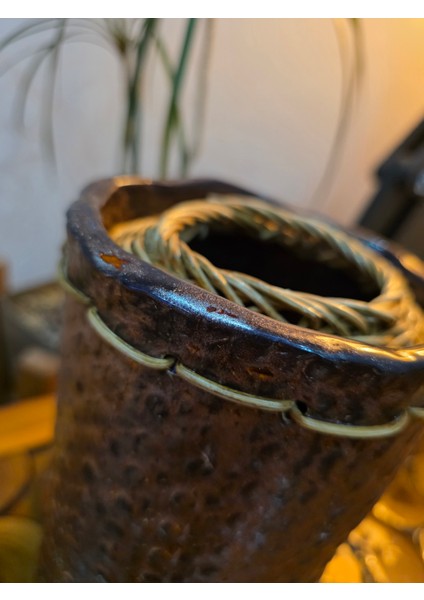 Bambu Ip Örgülü Seramik Vazo modelleri