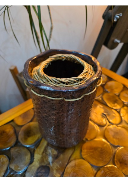 Bambu Ip Örgülü Seramik Vazo fırsatları