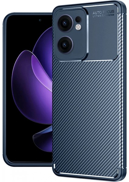 Ieg Oppo Reno 13F Kılıf Auto Focus Karbon Kapak - Lacivert