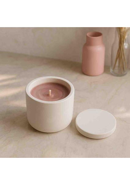 Beton Saksı Şeklinde Kokulu Mum – El Yapımı