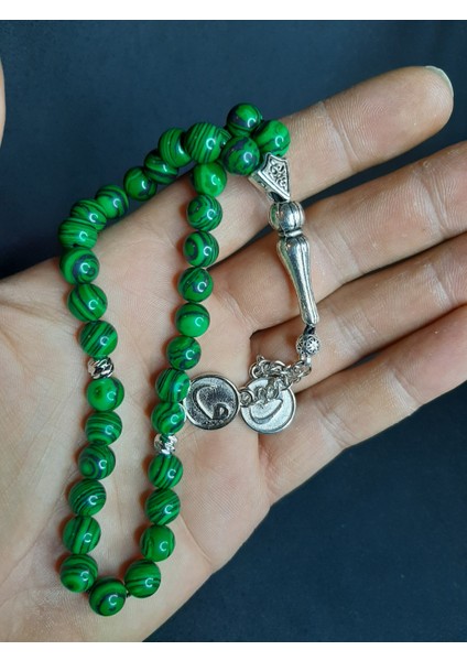 Mryart Yeşil Siyah Malakittaşı Doğal Taş 33 Lük Tesbih fiyatları