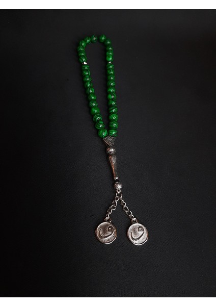 Mryart Yeşil Siyah Malakittaşı Doğal Taş 33 Lük Tesbih modelleri