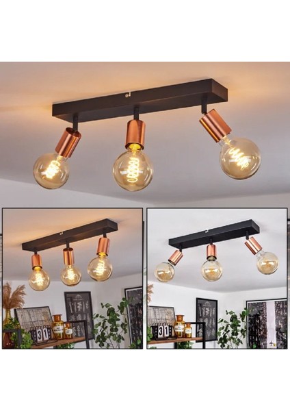 Riolıght Modern2 Siyah2 3XE27 Duylu Mafsallı Hareketli Başlık(Glop Ampul Hariç) Metal Spot Avize fiyatları