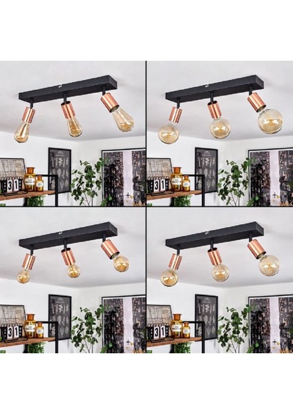 Riolıght Modern2 Siyah2 3XE27 Duylu Mafsallı Hareketli Başlık(Glop Ampul Hariç) Metal Spot Avize modelleri