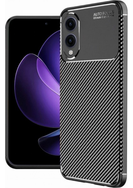Ieg Samsung Galaxy S25 Edge Kılıf Auto Focus Karbon Kapak - Siyah