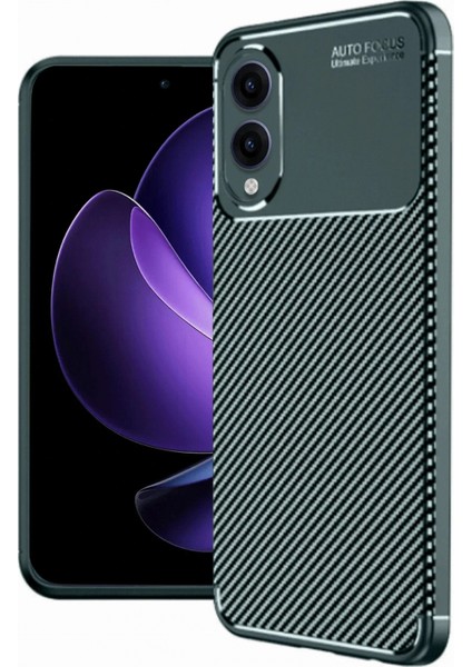 Ieg Samsung Galaxy S25 Edge Kılıf Auto Focus Karbon Kapak - Koyu Yeşil