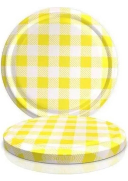 Kavanoz Kapağı Sarı Ekose Renk 82MM Çap 20 Adet fırsatları