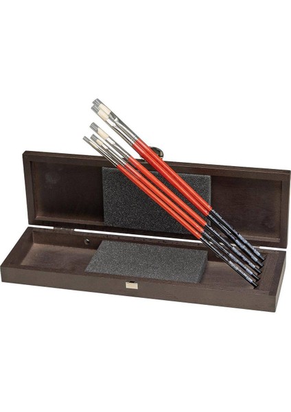 Ahşap Kutu Maestro 2 Akrilik ve Yağlı Boya 5'li Fırça Seti