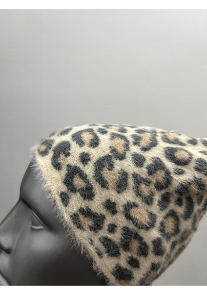 Kadın Yumuşacık Leopar Desenli Akrilik Kumaş Saçaklı Tüylü Bere – Sıcak Tutucu Kışlık Şapka fırsatları