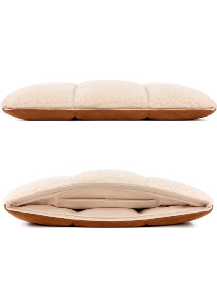 Puffy Laptop Kılıfı 13" 14" 15" MacBook Air & Pro M5/m4 M3 M2 M1 Uyumlu Yumuşak Peluş Tüylü Sherpa Yastık Kılıfı Yılbaşı Hediyesi fırsatları