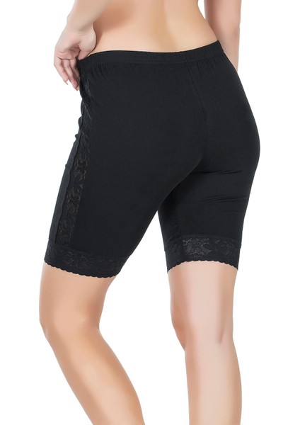 Dantelli Uzun Kadın Şort 418 - Gri - Standart fiyatları