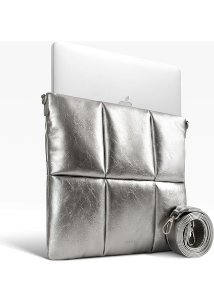 Suya Dayanıklı Askılı Puffy MacBook Air/pro Laptop Çantası - M5/m4/m3/m2/m1 Uyumlu - Gümüş fiyatları