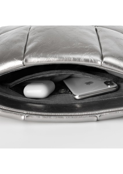 Suya Dayanıklı Askılı Puffy MacBook Air/pro Laptop Çantası - M5/m4/m3/m2/m1 Uyumlu - Gümüş fırsatları