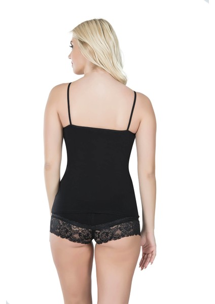 Ip Askılı Dantelli Atlet Şort Takım 071 - Siyah - L-Xl fiyatları