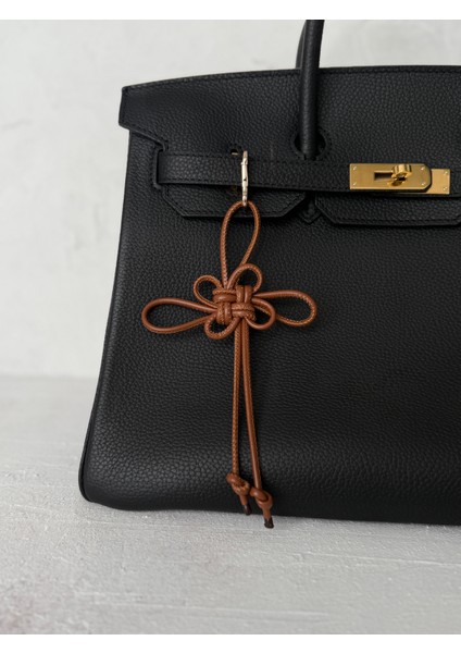 Hakiki Deri Handmade Taba Şans Düğümü Çanta Charmı/anahtarlık