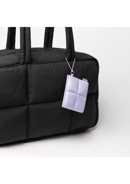 Sevimli Puffy Mini Cüzdan – Suya Dayanıklı, Şeffaf Kart Pencereli, Mıknatıslı Kapatma, Airpods ve Aksesuar Organizeri – Mor indirimleri