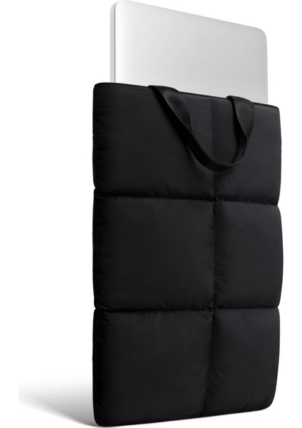 Suya Dayanıklı Puffy MacBook Air/pro Laptop Kılıfı - Tutma Saplı - M5/m4/m3/m2/m1 Uyumlu - Siyah fiyatları