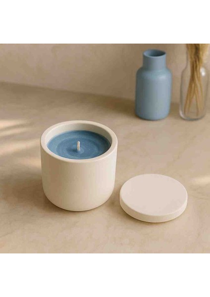 Beton Saksı Şeklinde Kokulu Mum – El Yapımı