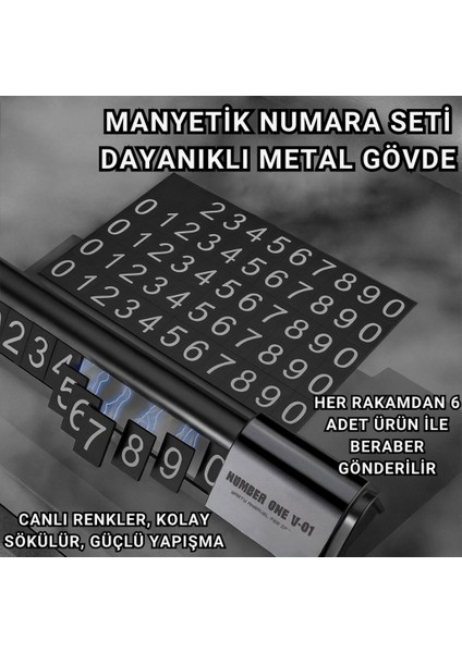 Manyetik Fosforlu Geçici Park Numaratörü, Açılır Kapanır, Şık ve Dayanıklı Tüm Araçlara Uyumlu indirimleri