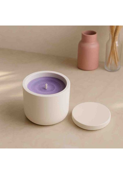 Beton Saksı Şeklinde Kokulu Mum – El Yapımı