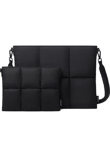 Suya Dayanıklı Puffy MacBook Air/pro Laptop Kılıfı Seti - M5/m4/m3/m2/m1 Uyumlu - Siyah