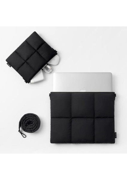 Suya Dayanıklı Puffy MacBook Air/pro Laptop Kılıfı Seti - M5/m4/m3/m2/m1 Uyumlu - Siyah fırsatları