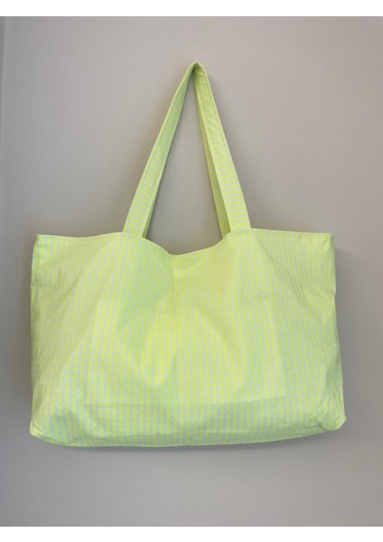 Polyester Teknik Kumaştan Omuz Çantası-Neon Ekose