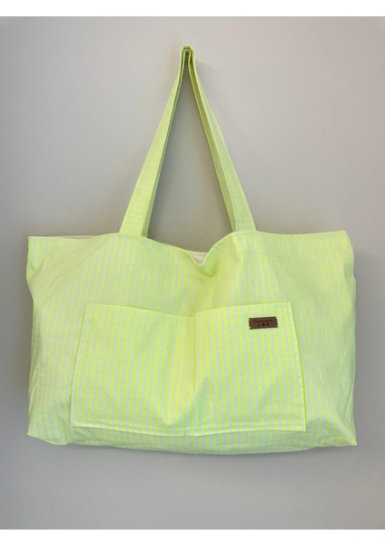 Polyester Teknik Kumaştan Omuz Çantası-Neon Ekose fiyatları