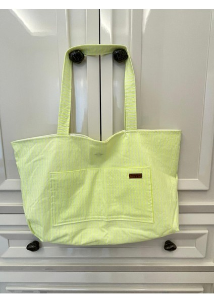 Polyester Teknik Kumaştan Omuz Çantası-Neon Ekose fırsatları