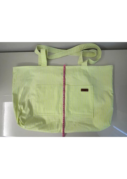 Polyester Teknik Kumaştan Omuz Çantası-Neon Ekose