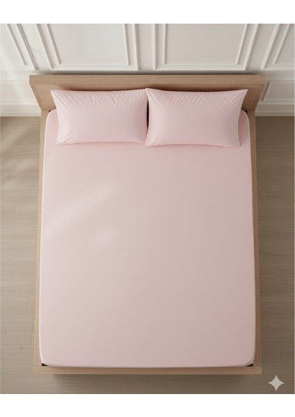 Pembe Düz Battal Boy Lastikli Çift Kişilik Çarşaf Seti (+2 Yastık Kılıfı) fiyatları
