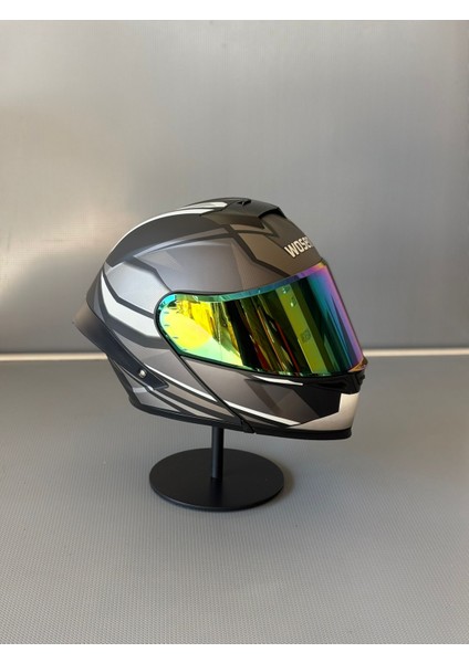 WS-202 Güneş Vizörlü Çene Açılır Kask Mblack L1 (Renkli Vizörlü)
