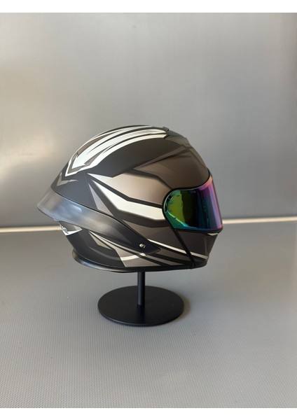 WS-202 Güneş Vizörlü Çene Açılır Kask Mblack L1 (Renkli Vizörlü)