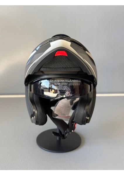 WS-202 Güneş Vizörlü Çene Açılır Kask Mblack L1 (Renkli Vizörlü)