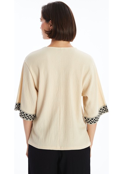 Yeni Sezon V Yaka Desenli Kadın Bluz fırsatları