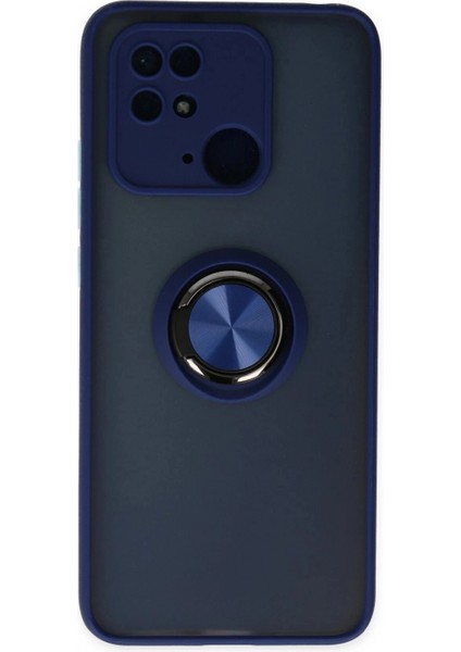 Ieg Xiaomi Redmi 10C Kılıf Montreal Yüzüklü Silikon Kapak - Lacivert