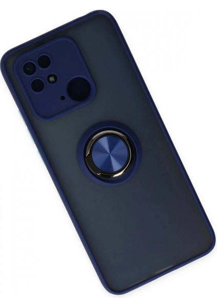 Ieg Xiaomi Redmi 10C Kılıf Montreal Yüzüklü Silikon Kapak - Lacivert modelleri