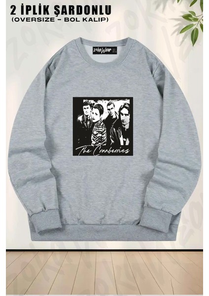 Unisex The Cranberries Baskılı Oversize Bisiklet Yaka Sweatshirt