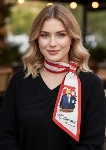 Atatürk Imzalı ve Silüetli Fular / Kravat Seti fiyatları